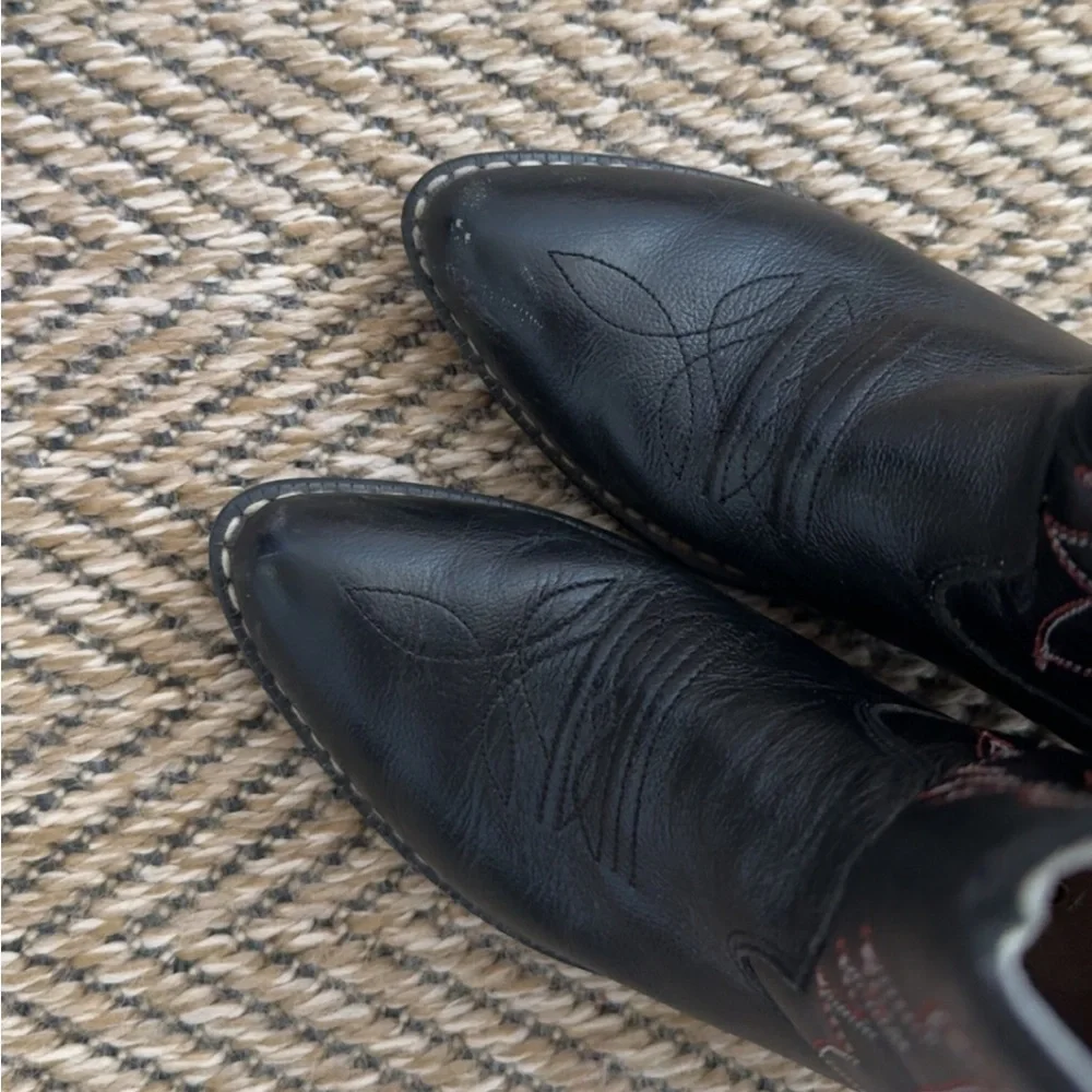Old West Kids Black‎ Western Pull On Boots Size 12.5